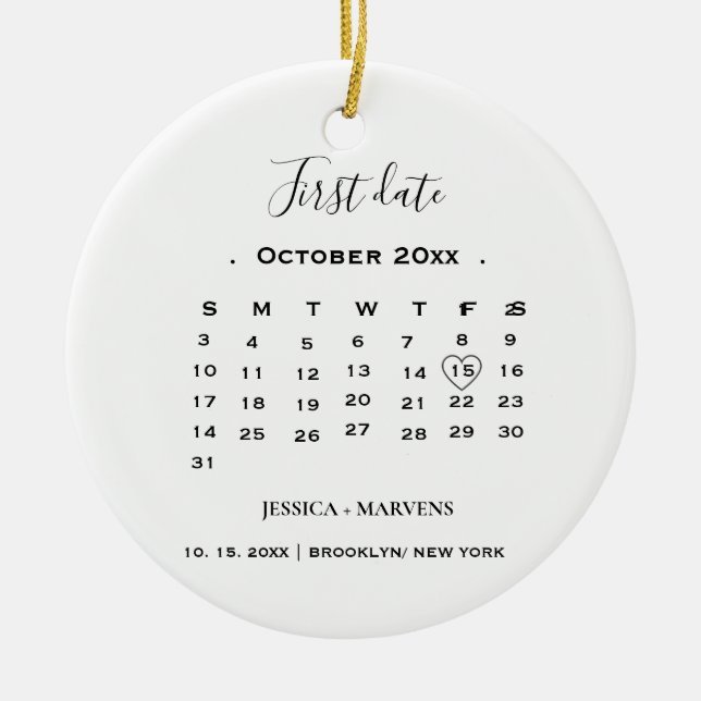 Jubiläumsgeschenkkalender Erster Tag Weihnachten Keramik Ornament (Vorne)