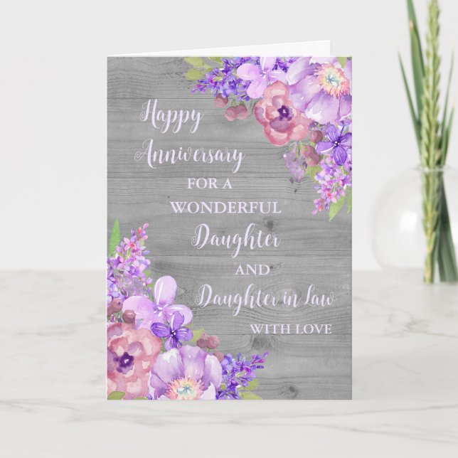 Jubiläumsjahr: Floral Daughter & Tochter Karte (Vorderseite)