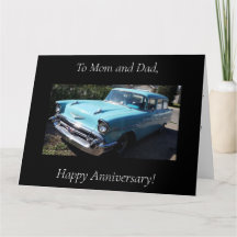 Jubiläumskarte 1957 Chevy Parents