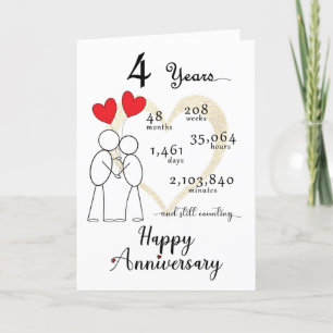 Jubiläumskarte 4. Hochzeitstag Dankeskarte