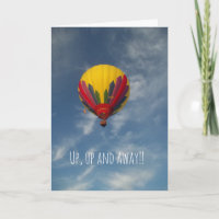 Jubiläumskarte für den Heißluftballon nach oben, n