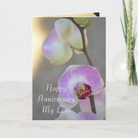 Jubiläumskarte für den rosa Orchideenausdruck