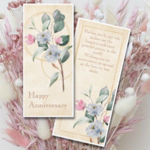 Jubiläumskarte für Pergament und Blütenblätter 4"x