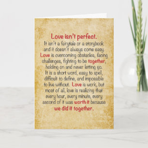Jubiläumskarte Liebe ist nicht perfekt Karte