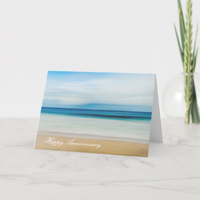 Jubiläumskarte mit schönen Strandfarben Karte (Vorderseite)