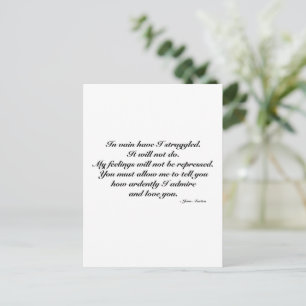 Jubiläumskarte, romantisches Jane-Austen-Zitat Postkarte