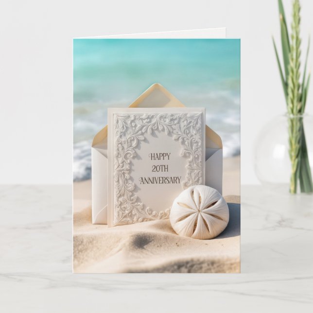Jubiläumskarte zum 20. Mal am Strand Karte (Vorderseite)
