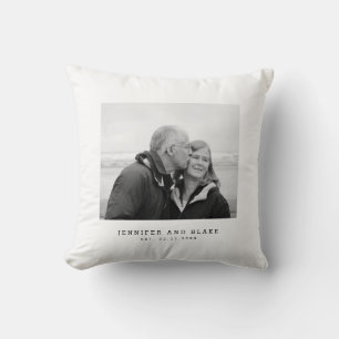 Jubiläumspaar-Foto Hochzeitsdatum Kissen