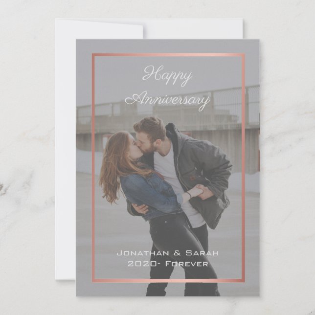 Jubiläumspaar Foto romantische Liebe Einladung (Vorderseite)