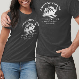 Jubiläumspaarkreuzfahrt Grau Personalisieren T-Shirt