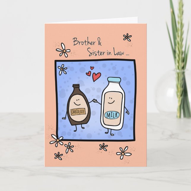 Jubiläumsschokoladenmilch für Bruder und Schwester Karte (Vorderseite)