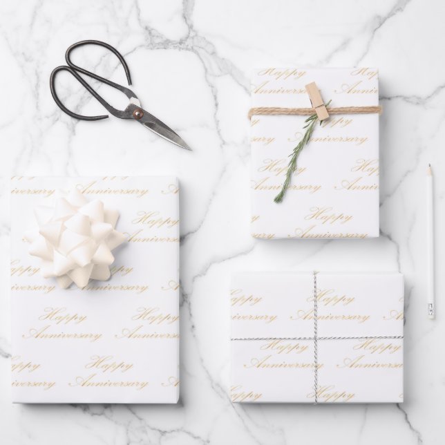 Jubiläumsskript-Schriftart Geschenkpapier Set (Vorderseite)