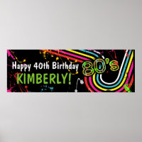 Jubiläumsveranstaltung der 80er Jahre Retro-farben