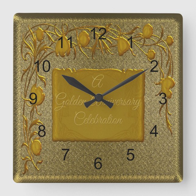 Jubiläumszeit Quadratische Wanduhr (Vorderseite)