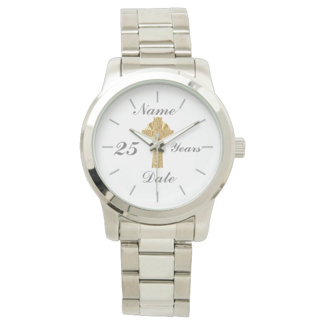 Jubilé d'argent du prêtre 25e Montre personnalisée (devant)