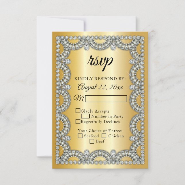 Jubilé d'or | Mariage diamant | Anniversaire RSVP (Devant)