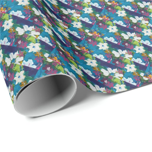 Jubilee Blue Pattern Geschenkpapier (Rolleneckpunkt)