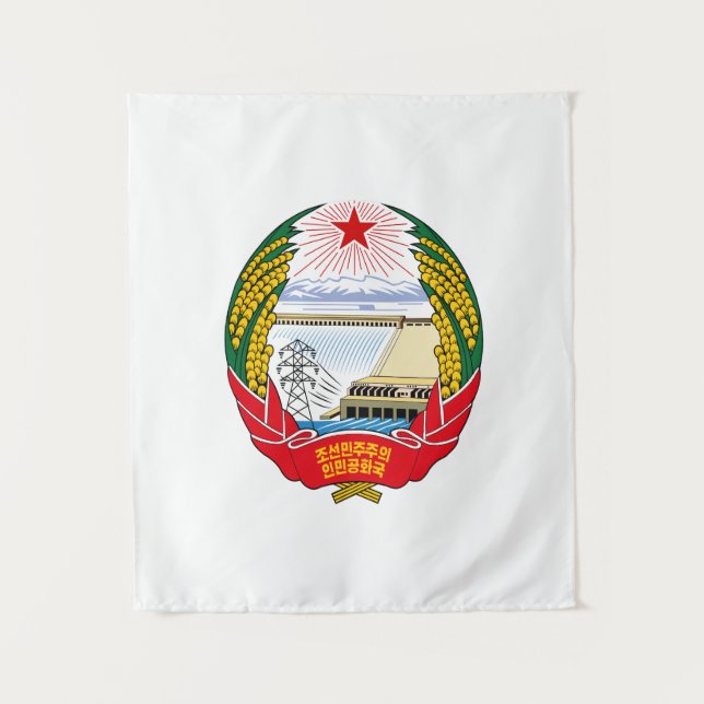 Juche Emblem DPRK Nordkorea sozialistischer Wandteppich (Vorderseite)