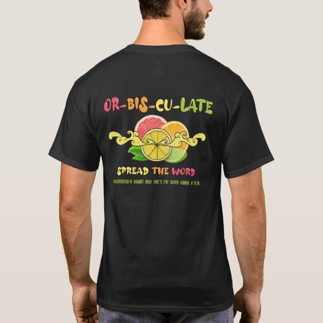 Juckreiz im Auge durch einen Löffel verteilen T-Shirt (Rückseite)