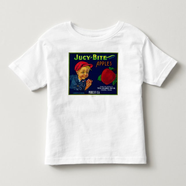 Jucy Biss-Apple-Kiste LabelYakima, WA Kleinkind T-shirt (Vorderseite)