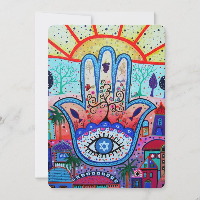 JUDAIC HAMSA BAT BAR MITZVAH INVITATION (Devant)
