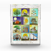 Judaica 12 Stämme Israels Kunst Acrylblock