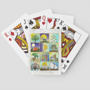 Judaica 12 Stämme Israels Kunstpaneele Spielkarten