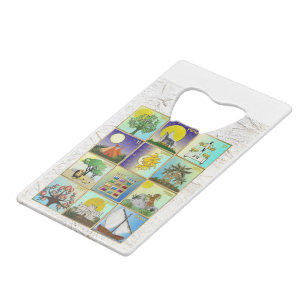 Judaica 12 Tribes of Israel Art Print Geldbeutel Flaschenöffner