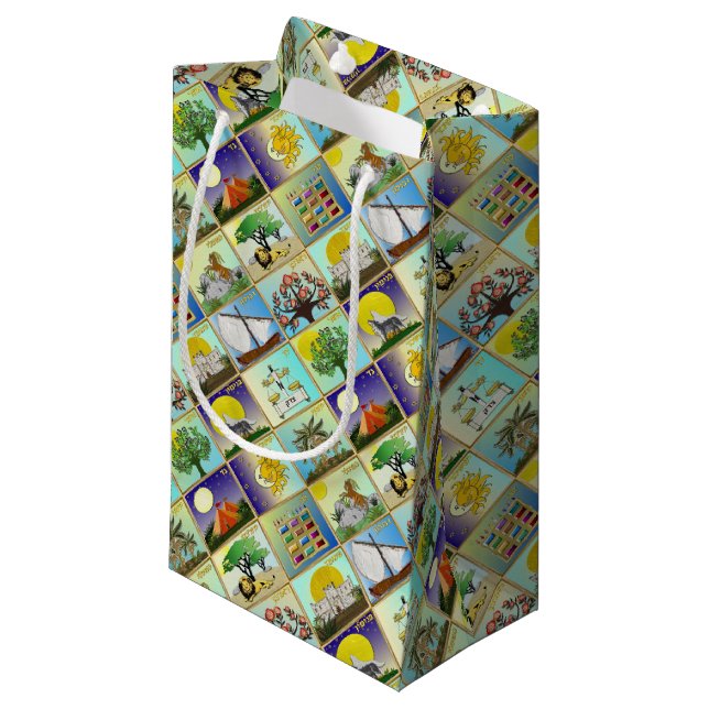 Judaica 12 Tribes of Israel Art Print Kleine Geschenktüte (Vorderseite Schrägansicht)
