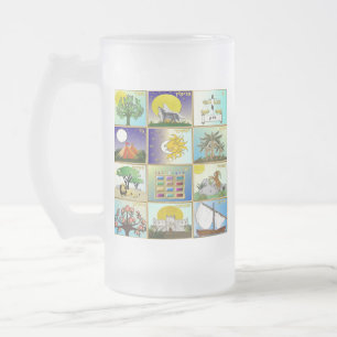 Judaica 12 Tribes of Israel Art Print Mattglas Bierglas