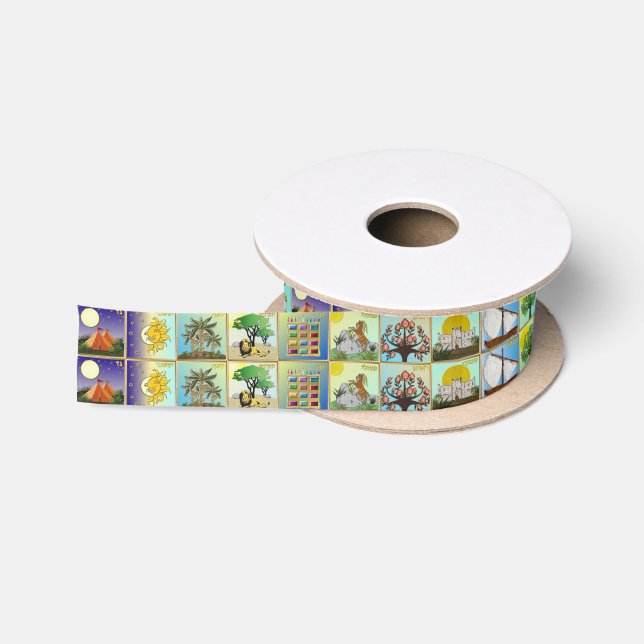 Judaica 12 Tribes of Israel Art Print Satinband (Spule)