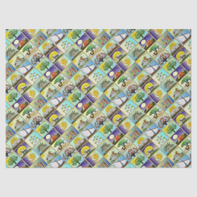 Judaica 12 Tribes of Israel Art Print Seidenpapier (Vorderseite)