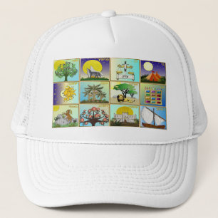 Judaica 12 Tribes of Israel Art Print Truckerkappe