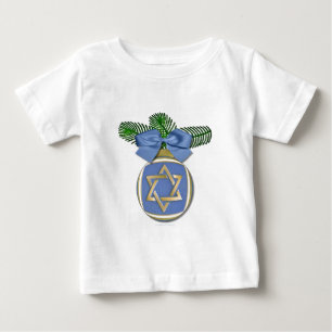 Judaica Chanukka Davidstern Ornamentendruck Baby T-shirt