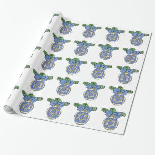 Judaica Chanukka Davidstern Ornamentendruck Geschenkpapier