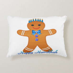 Judaica Chanukka-Gingerbread-Man-Menora Dekokissen