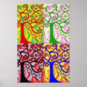 Judaica Hamsa Arbre De Vie Sunrise Poster