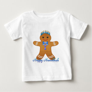 Judaica Hanukkah Lebkuchenmann Menora Baby T-shirt