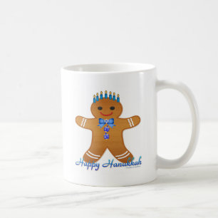 Judaica Hanukkah Lebkuchenmann Menora Kaffeetasse