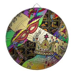 Judaica Purim Esther Feier Kunst Druck Dartscheibe