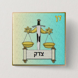 Judaika 12 Stämme Israel Dan Art Button