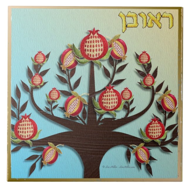 Judaika 12 Stämme von Israel Reuben Art Print Fliese (Vorderseite)