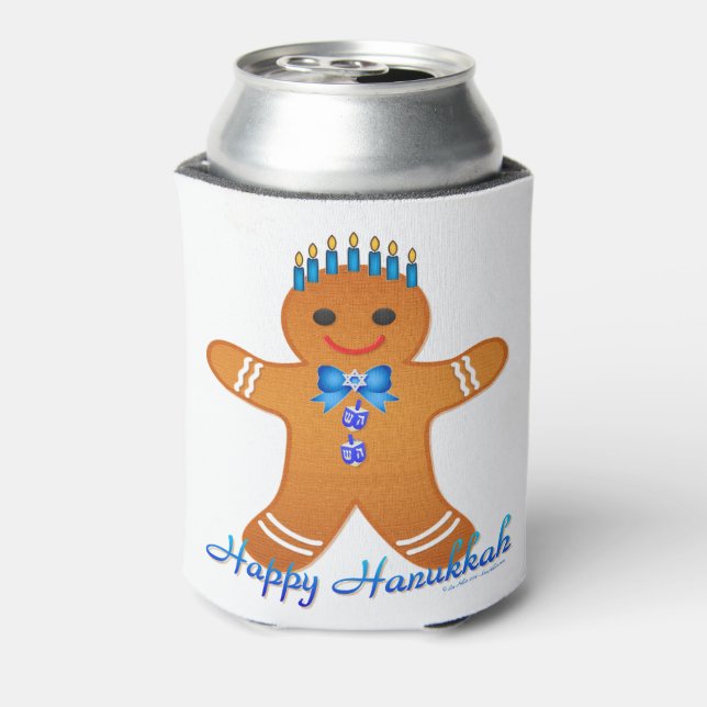 Judaika Hanukkah Gingerbread Man Menorah Dosenkühler (Kanne Rückseite)