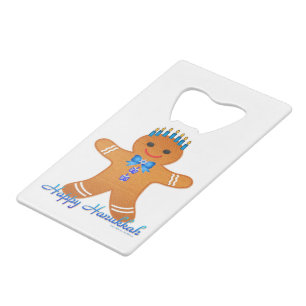 Judaika Hanukkah Gingerbread Man Menorah Kreditkarten Flaschenöffner