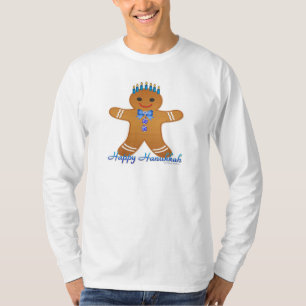 Judaika Hanukkah Gingerbread Man Menorah T-Shirt