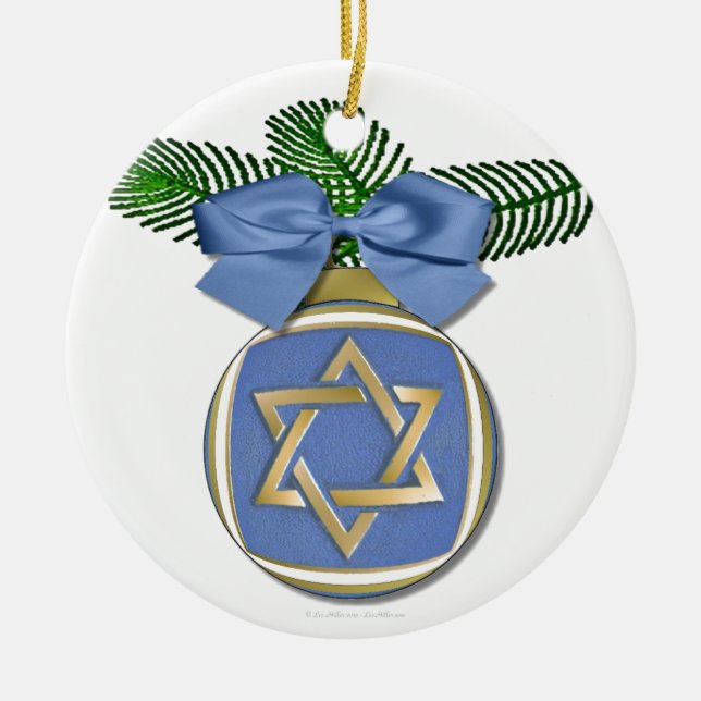 Judaika Hanukkah Stern von David Ornament Print (Vorne)