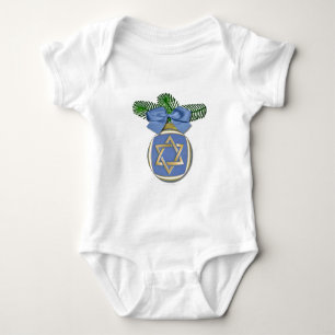 Judaika Hanukkah Stern von David Ornament Print Baby Strampler