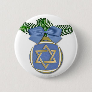 Judaika Hanukkah Stern von David Ornament Print Button