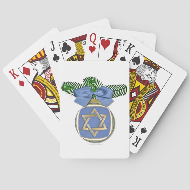 Judaika Hanukkah Stern von David Ornament Print Spielkarten (Rückseite)