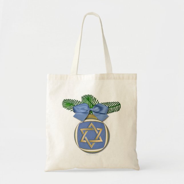 Judaika Hanukkah Stern von David Ornament Print Tragetasche (Vorne)